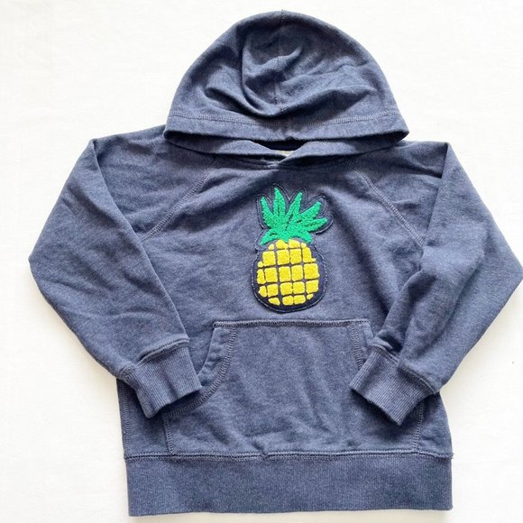 Hanna Andersson Other - Hanna Andersson Navy Blue Pineapple Hooded Sweatshirt Size 5